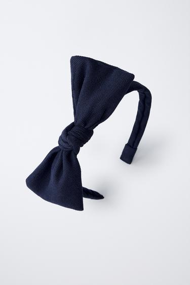 PIQUÉ BOW HEADBAND - Navy blue by Zara - Image 3