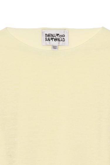 CROPPED LINEN-WOOL BLEND JUMPER - Yellow by Zara - Image 4