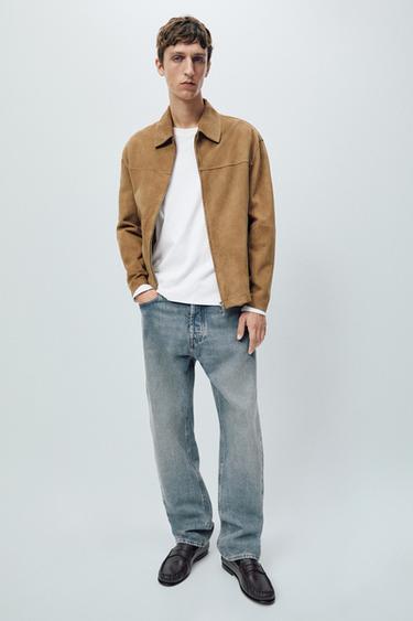 Zara Suede leather jacket - Light beige - Image 0