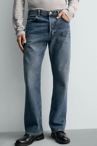 Zaras JEANS STRAIGHT BOOTCUT FIT - Blå/grön