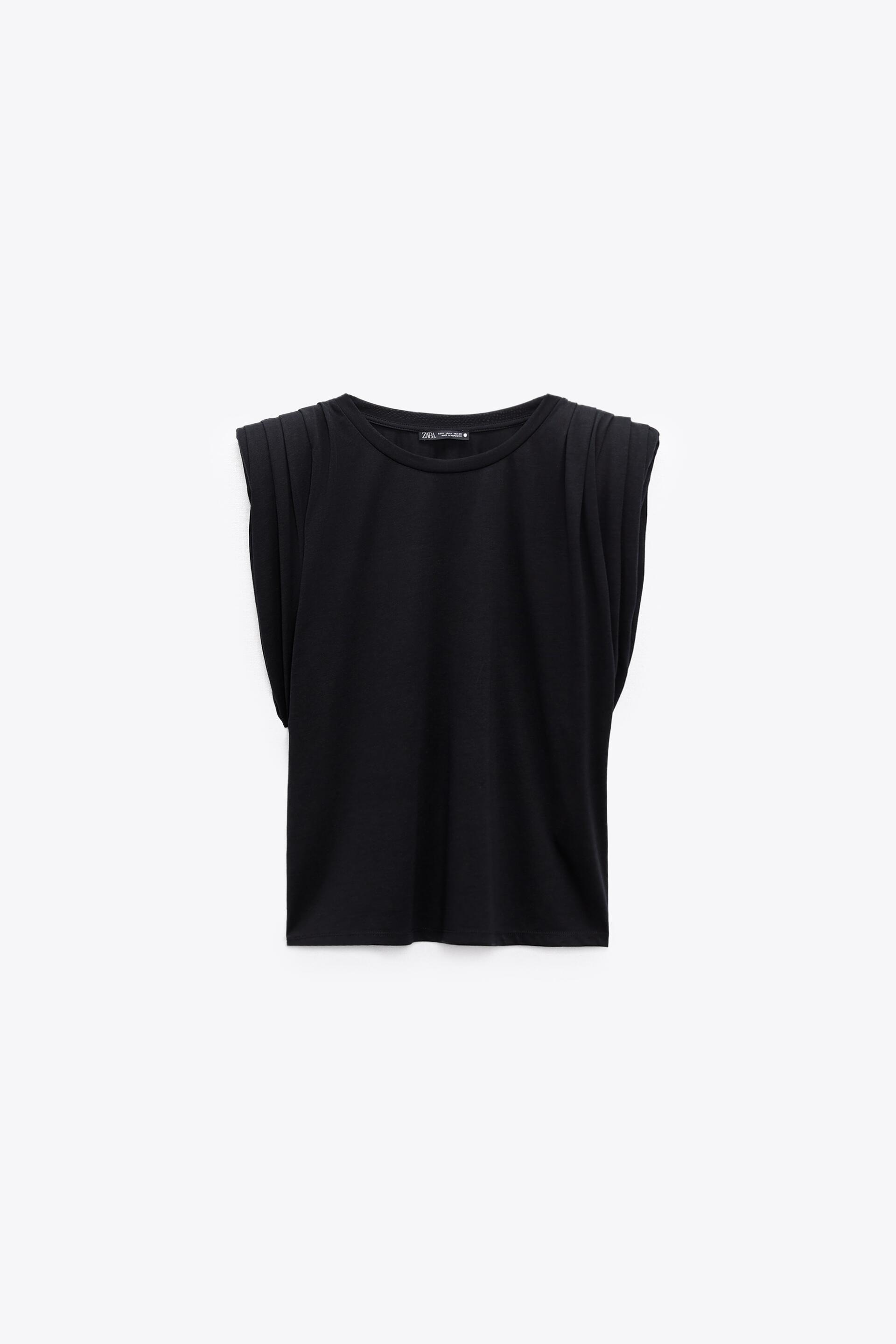 SHOULDER PAD TOP LIMITED EDITION - Green / Blue | ZARA