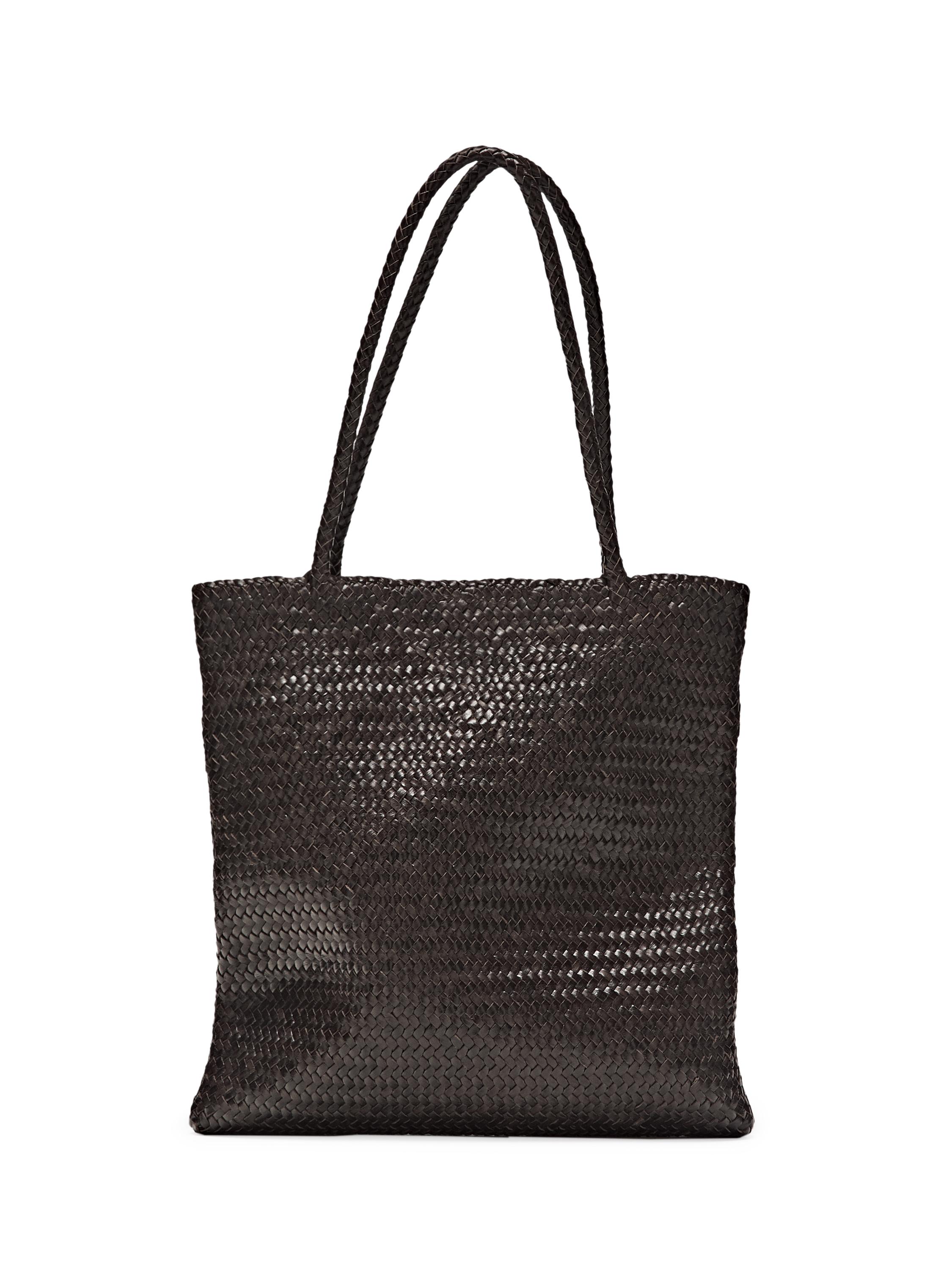 Medium braided nappa leather tote bag - Brown | ZARA Canada
