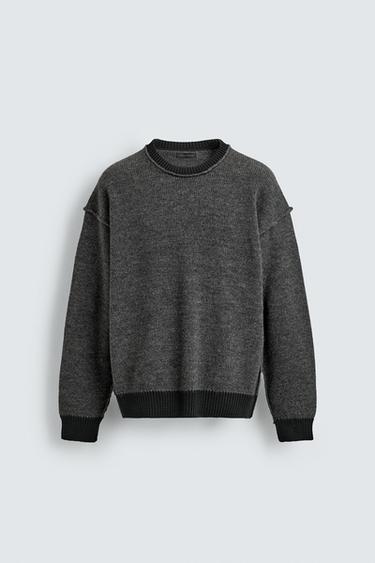 CONTRAST REVERSED SEAM JUMPER - Anthracite Grey by Zara