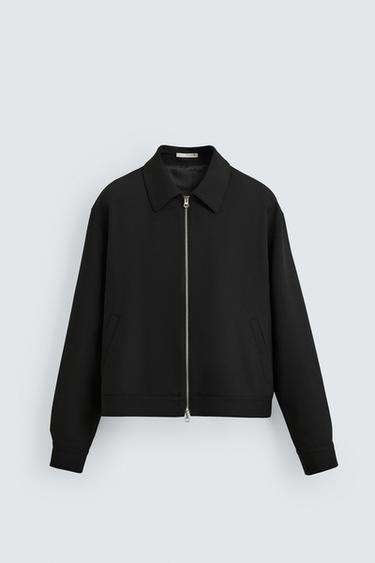 JAQUETA REGULAR FIT COM ZÍPER - Preto da Zara
