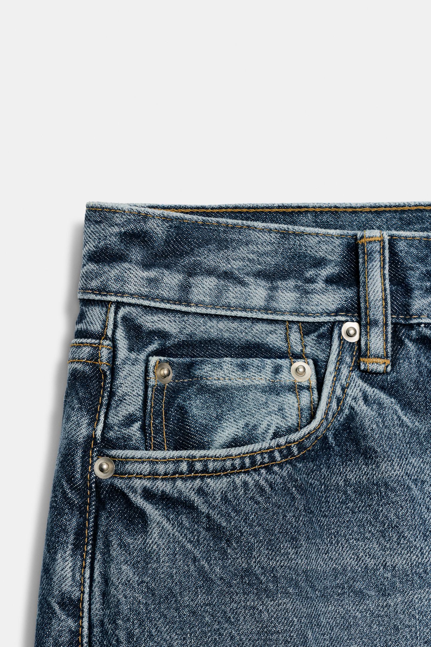 Женские джинсы Zara ZW Collection Mid-Rise Straight, цвет: Синий, вариант 1 — фото 7
