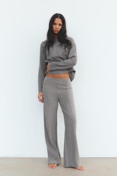 PANTALÓN RECTO SOFT - Gris antracita de Zara