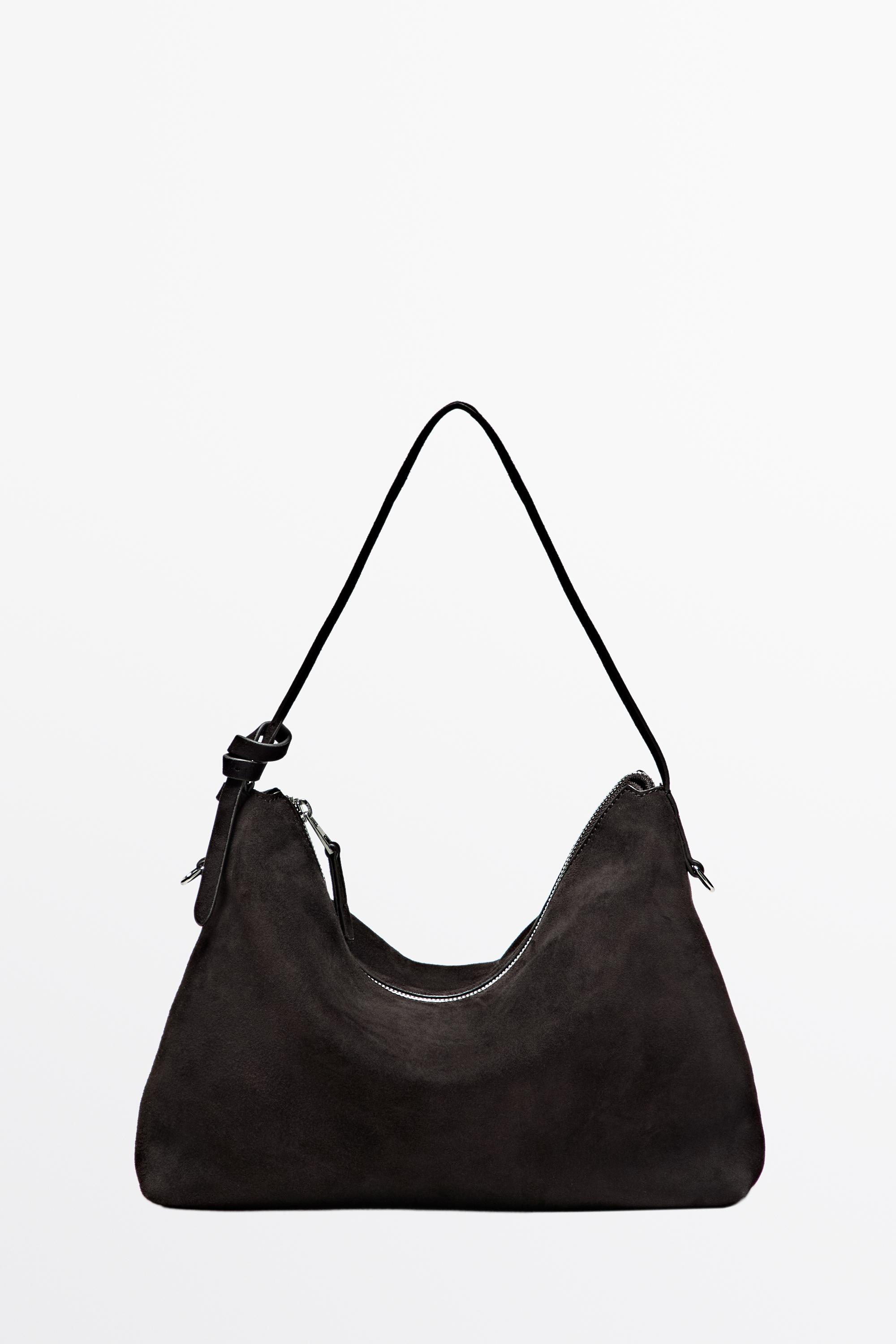 ZARA バック＆SLY サロペット Medium split suede shoulder bag - Chocolate | ZARA United States