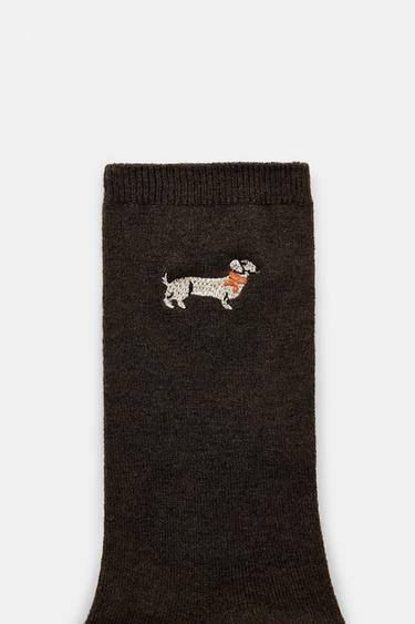CHAUSSETTES UNIES CHIEN - Marron de Zara - Image 3