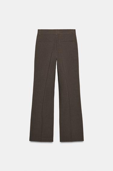 PANTALON À RAYURES - Marron / Écru de Zara - Image 5