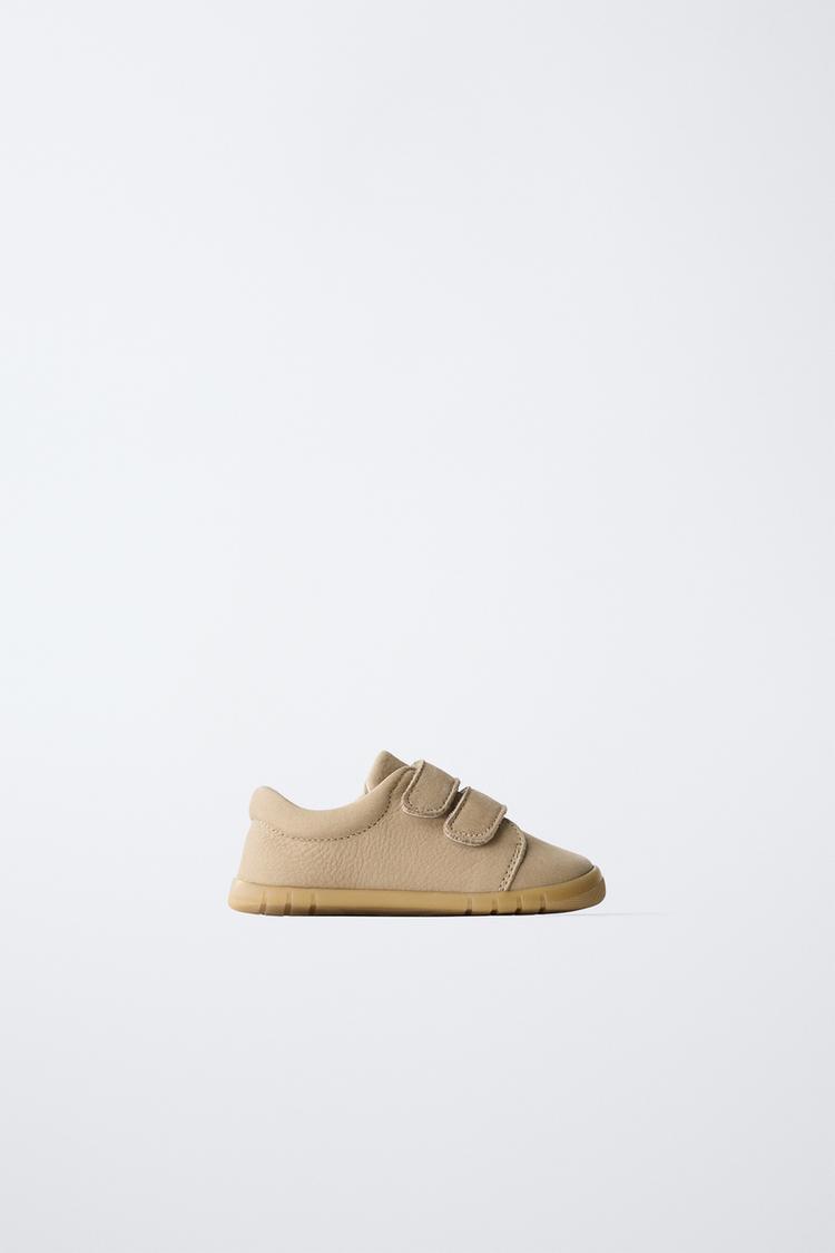 LEATHER BAREFOOT PLIMSOLLS Sand Brown ZARA Spain