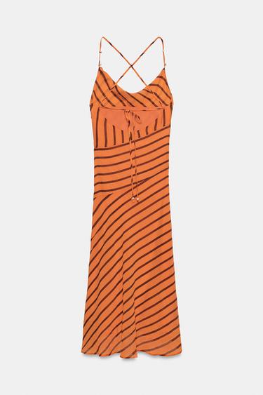 STRIPED STRAPPY MIDI DRESS - Printed by Zara - Image 8