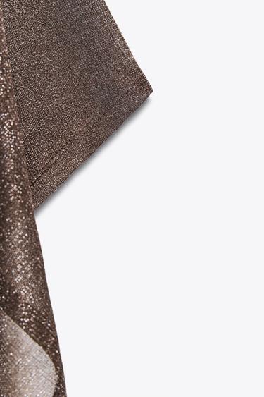 ASYMMETRIC METALLIC THREAD CAPE - Bronze by Zara - Image 6