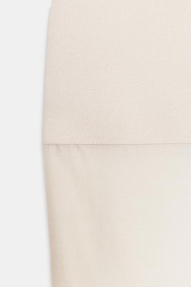CONTRAST KNIT PENCIL SKIRT - Ecru by Zara - Image 6