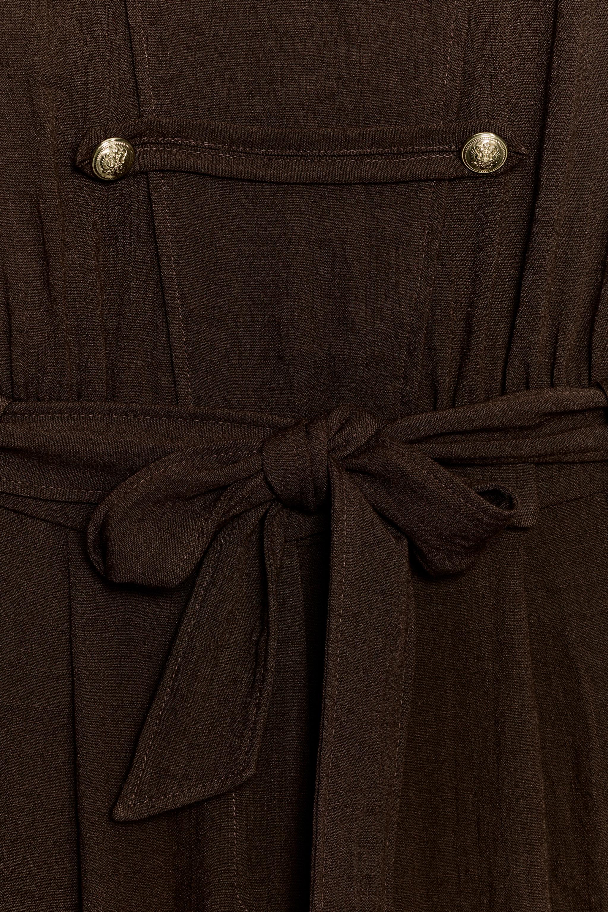 Zara BELTED JUMPSUIT WITH BUTTON DETAILS — фото 8