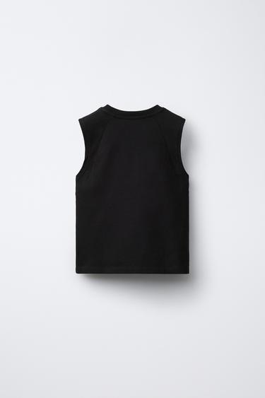 SLEEVELESS TOP WITH RAISED DESIGN - Black by Zara - Image 1