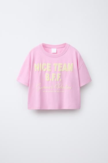 SLOGAN PRINT T-SHIRT - Pink by Zara