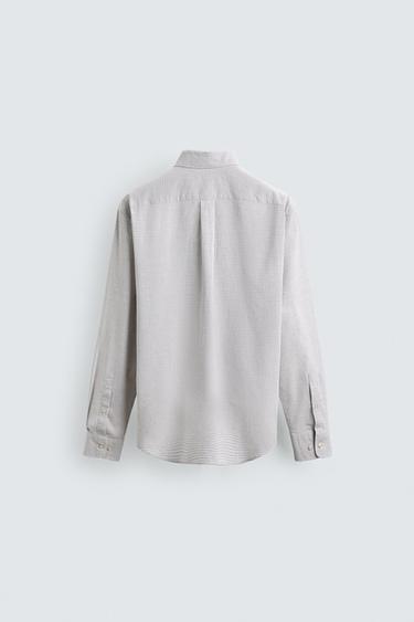 REGULAR FIT CHECK SHIRT - White / Grey by Zara - Image 6