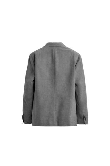 Zara SLIM FIT TEXTURED SUIT JACKET - Gray