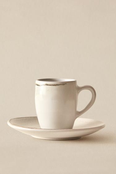 TASSE À CAFÉ ET SOUCOUPE GRÈS - Écru de Zara - Image 5