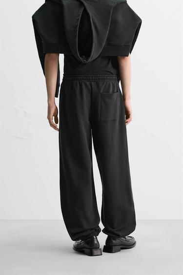 Zara BALLOON FIT JOGGER PANTS - Black