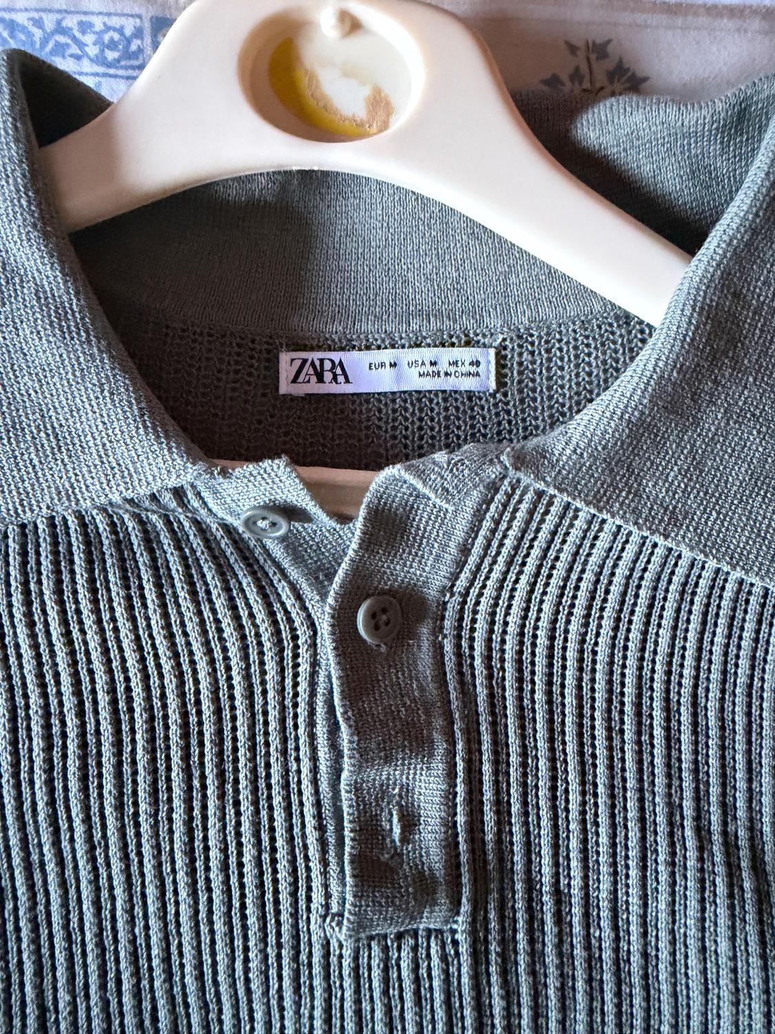 COTTON - LINEN KNIT POLO SHIRT - Image 3