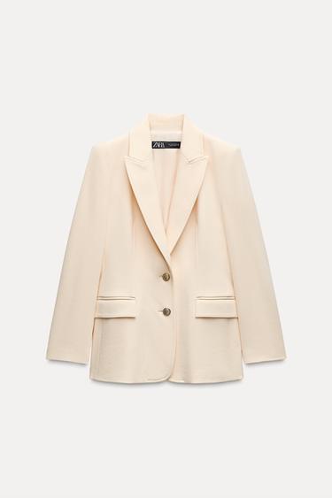 BLAZER ENTALLADA HOMBRERAS - Vainilla de Zara