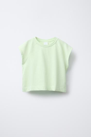 CAMISETA LISA - Verde de Zara