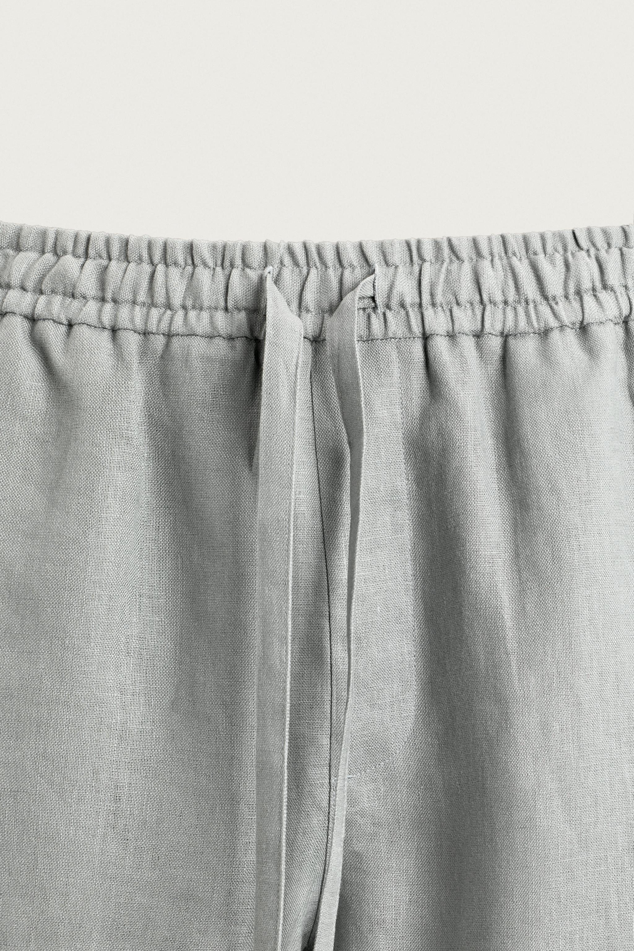 RELAXED FIT 100% LINEN PANTS