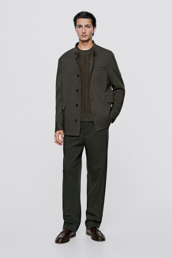 Zara 100% wool total look pants - LIMITED EDITION - Mid-green - Image 0