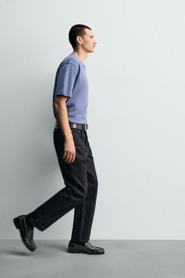Zara STRAIGHT ANKLE FIT JEANS - Blue / Black