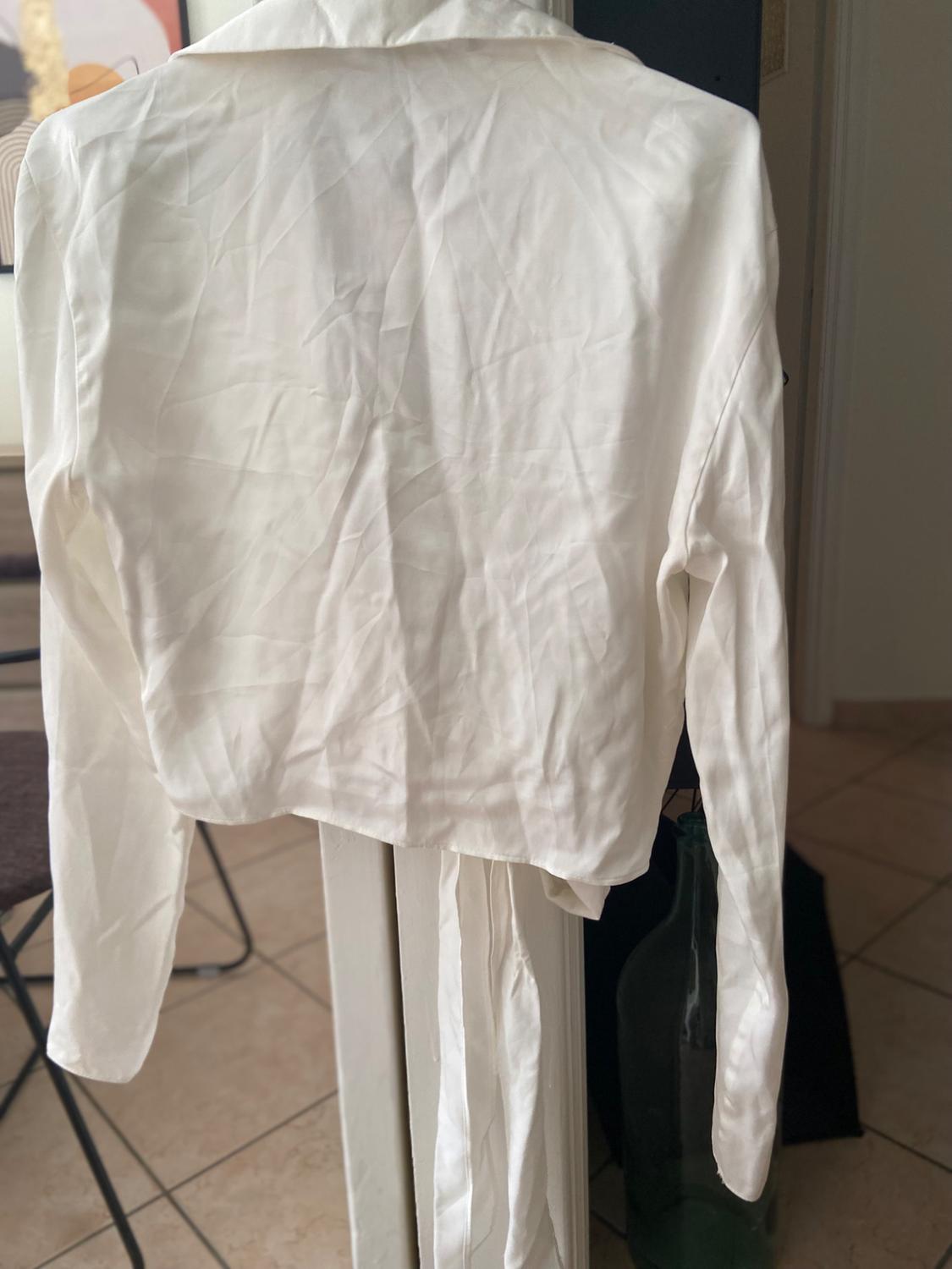 SATIN SHIRT WITH BOW - Image 2