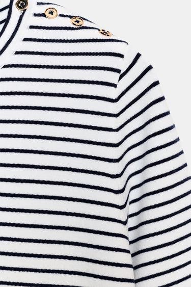 STRIPED SHORT SLEEVE KNIT JUMPER - striped by Zara - Image 7