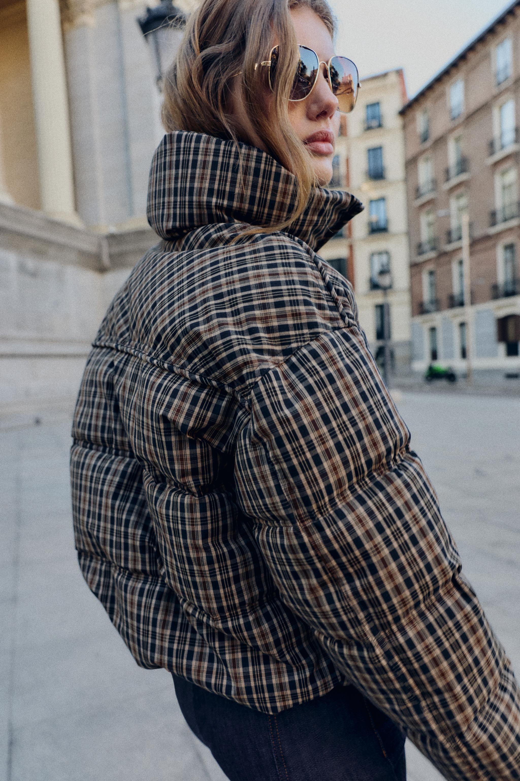 PLAID PUFFER ANORAK