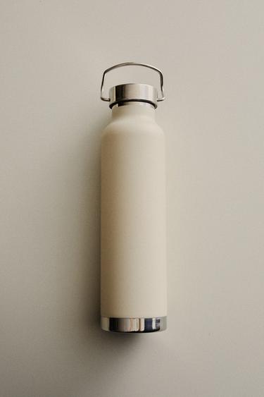 LACQUERED STAINLESS STEEL BOTTLE - Ecru by Zara
