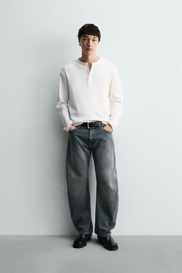 BARREL FIT JEANS - Blue / Green by Zara