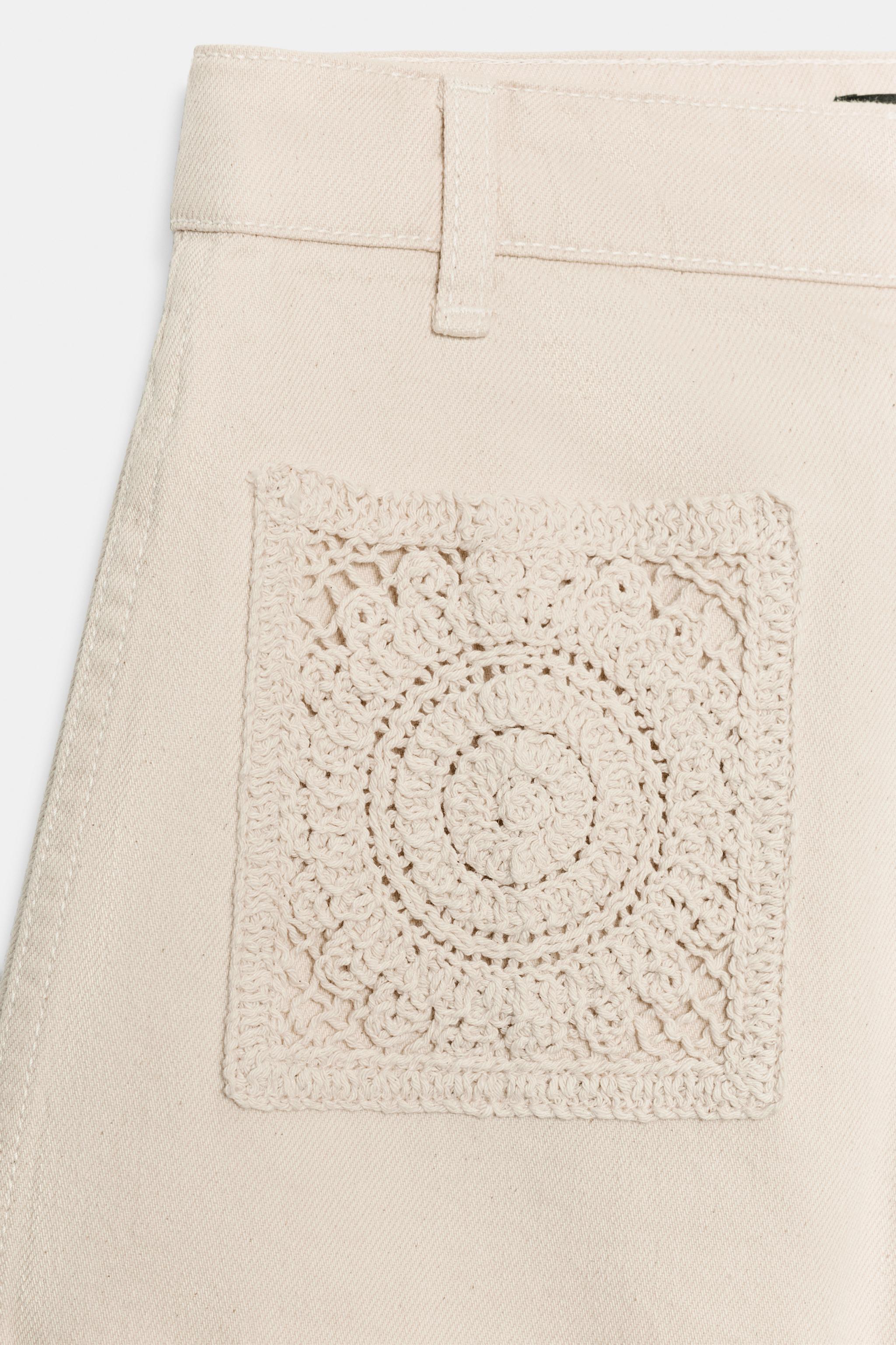 Женские шорты Zara Z1975 CROCHET POCKET SHORTS — фото 9