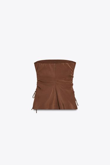 TOP FLUIDE BUSTIER - Marron chocolat de Zara - Image 6