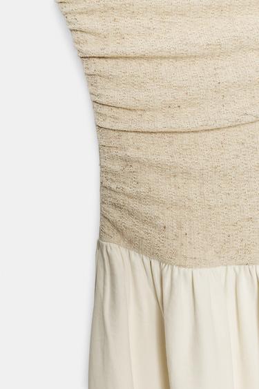 COMBINED STRAIGHT NECK DRESS - Mid-ecru by Zara - Image 6