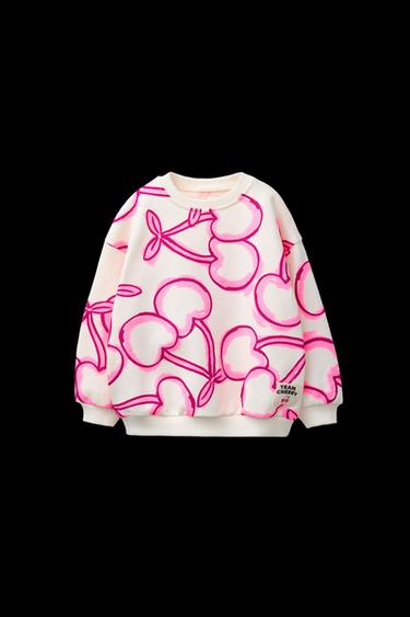 GRAFFITI PRINT SWEATSHIRT - Neon pink by Zara - Image 0