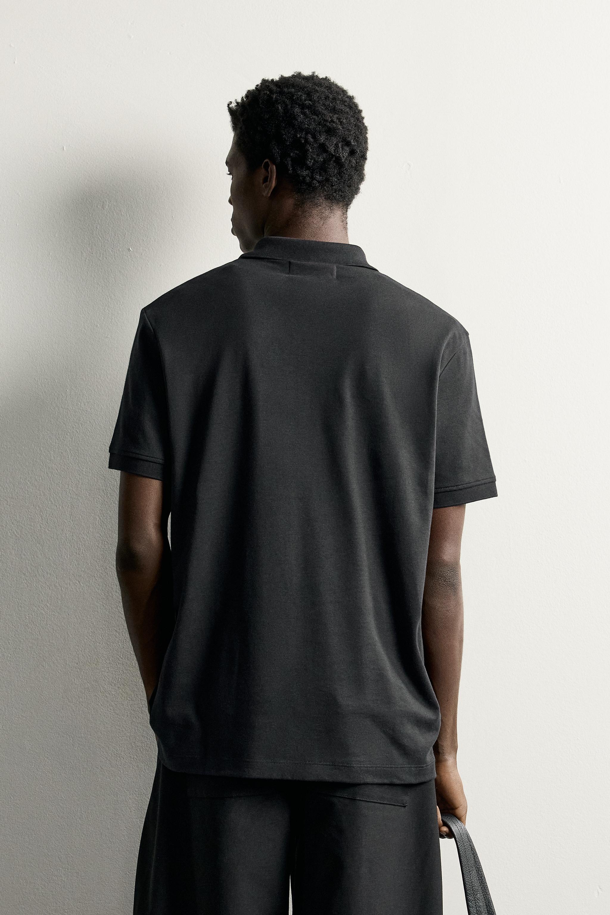 Мужские рубашки Zara COTTON REGULAR FIT POLO SHIRT — фото 3