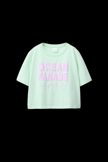 SLOGAN PRINT T-SHIRT - Green by Zara - Image 0