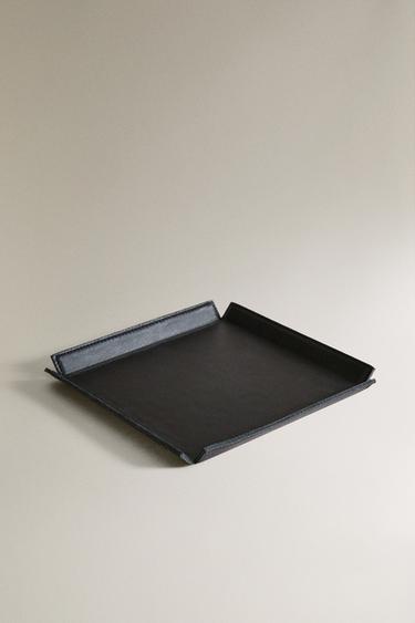 LEATHER SMALL CHANGE HOLDER - Black by Zara - Image 1