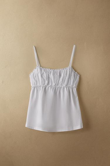 TOP DÉTAIL FRONCÉ - Blanc de Zara - Image 5