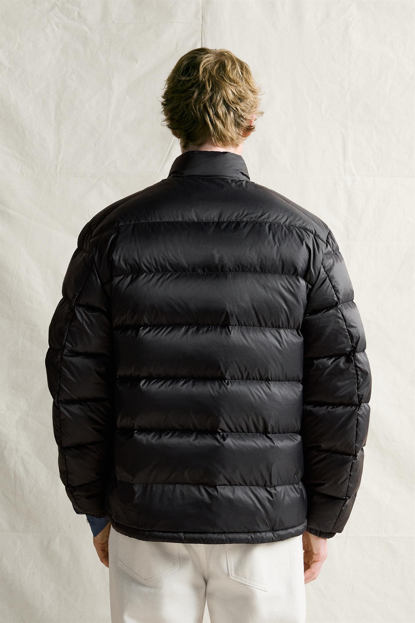 Мужская куртка Zara 80% Down - 20% Feather Water-Repellent Puffer, цвет: Чёрный — фото 3