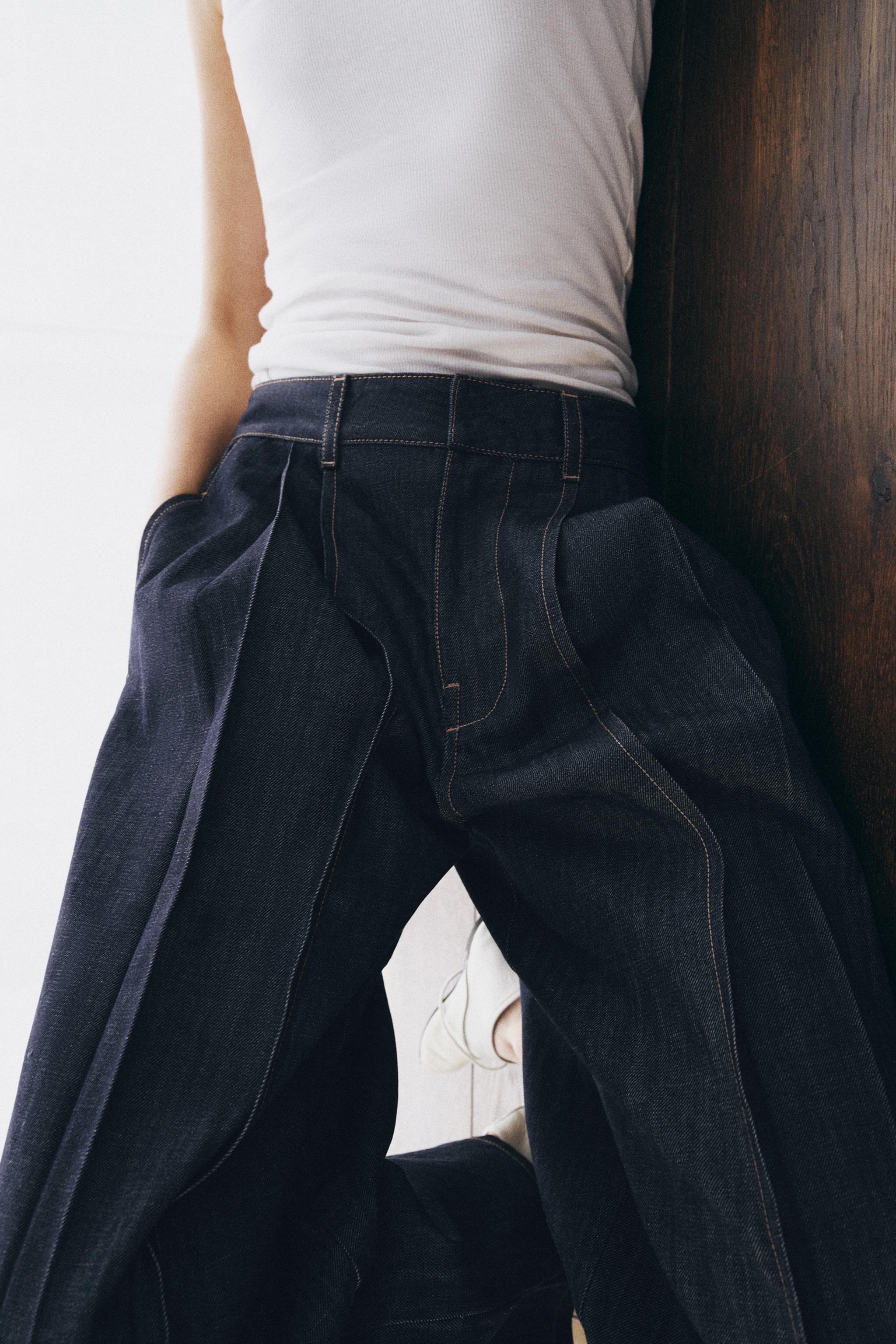 ZW COLLECTION HIGH WAISTED BALLOON PLEATED JEANS
