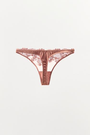 TANGA BRODÉ - Rouge orangé de Zara - Image 4