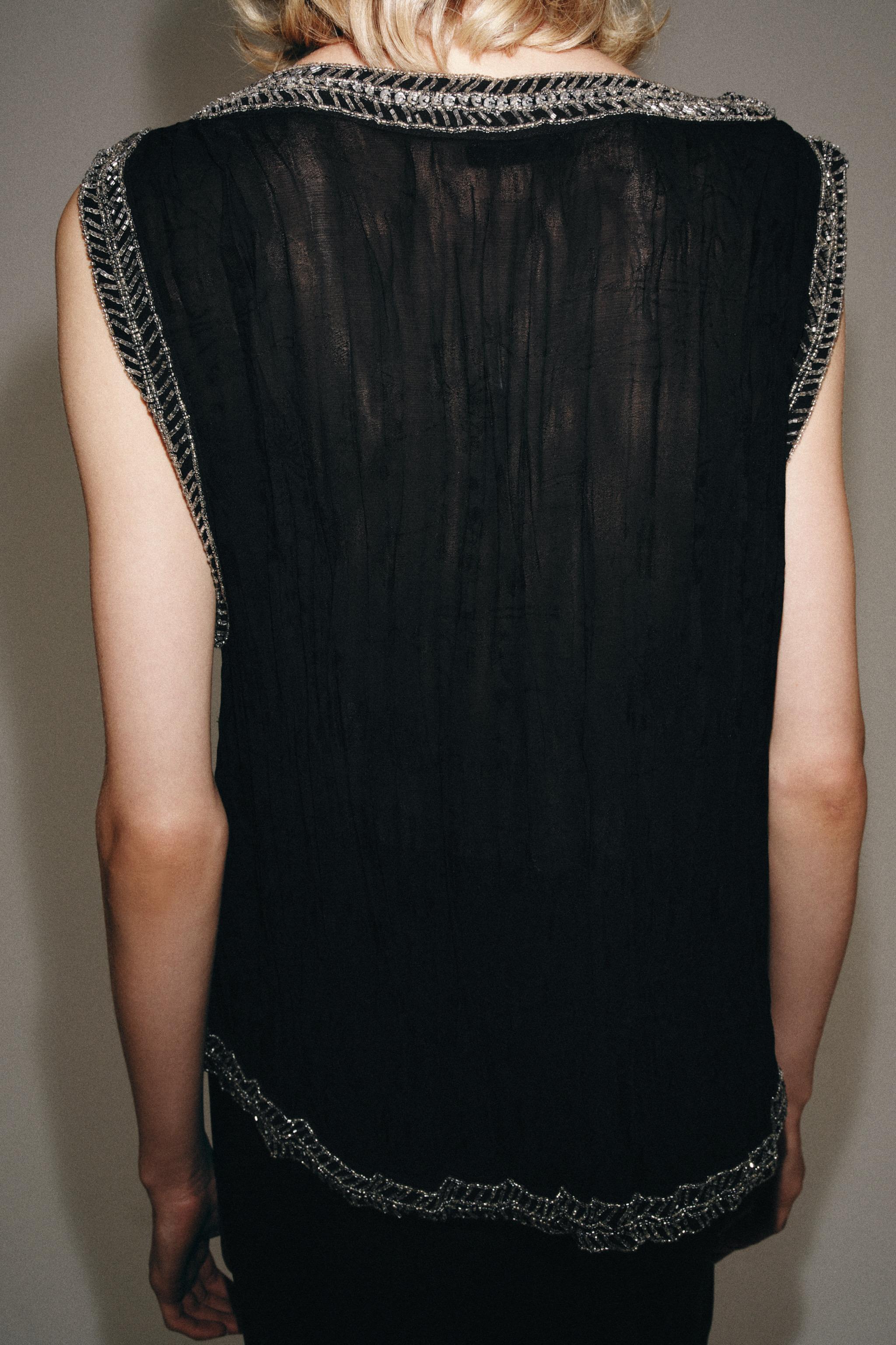 Женские рубашки Zara ZW COLLECTION JACQUARD BEADED TOP — фото 3