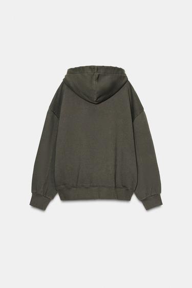 WASHED SWEATSHIRT WITH STARS AND STUDS - Dark brown by Zara - Image 6