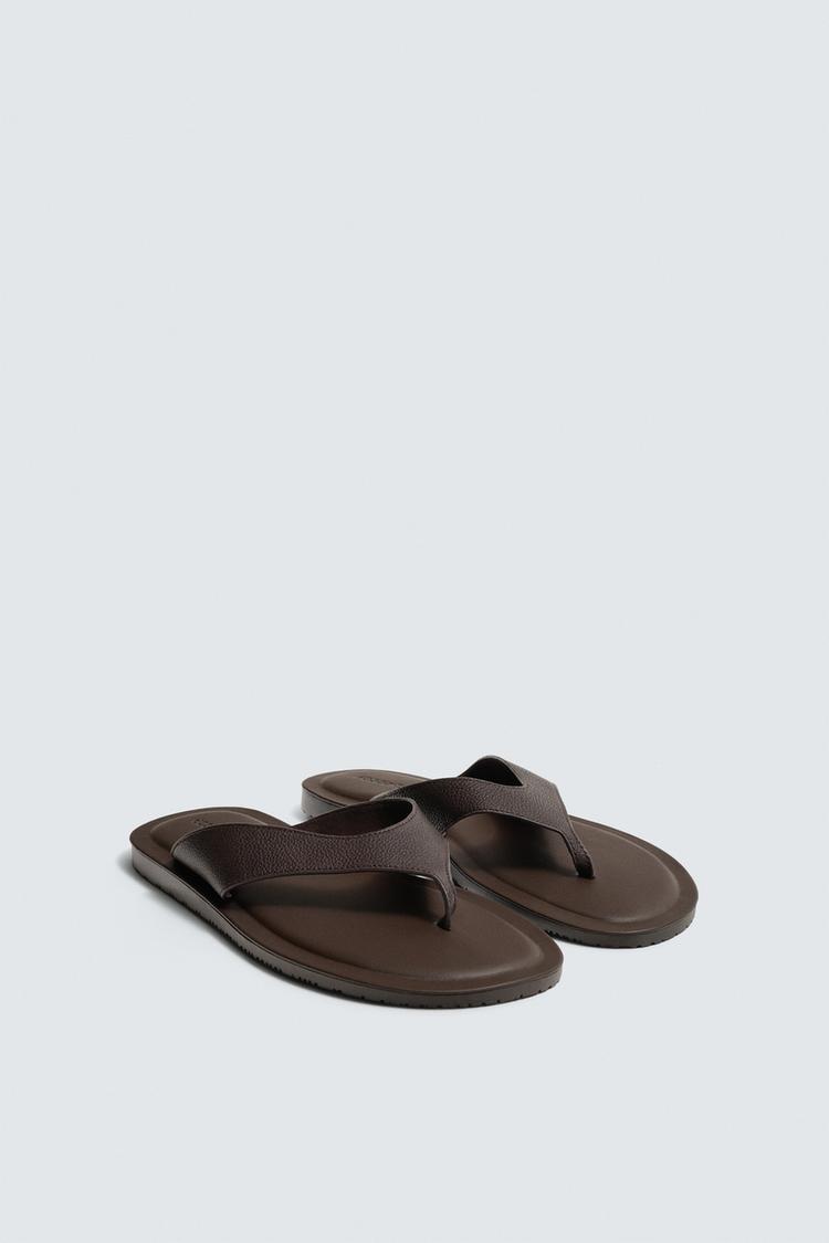 ZARA LEATHER STRAPPY SANDALS