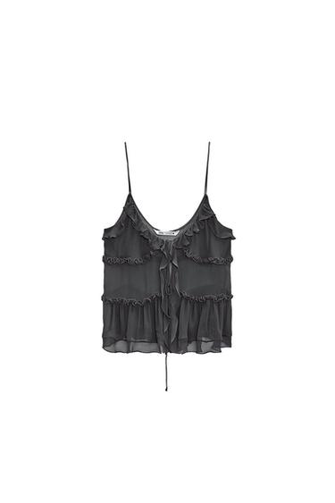 RUFFLED SEMI-SHEER TOP